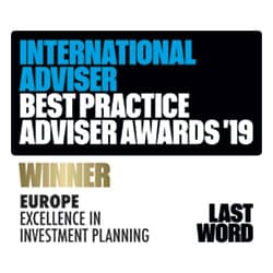 International Adviser Best Practice Award 2019 - Excellence In Investment Planning Winner