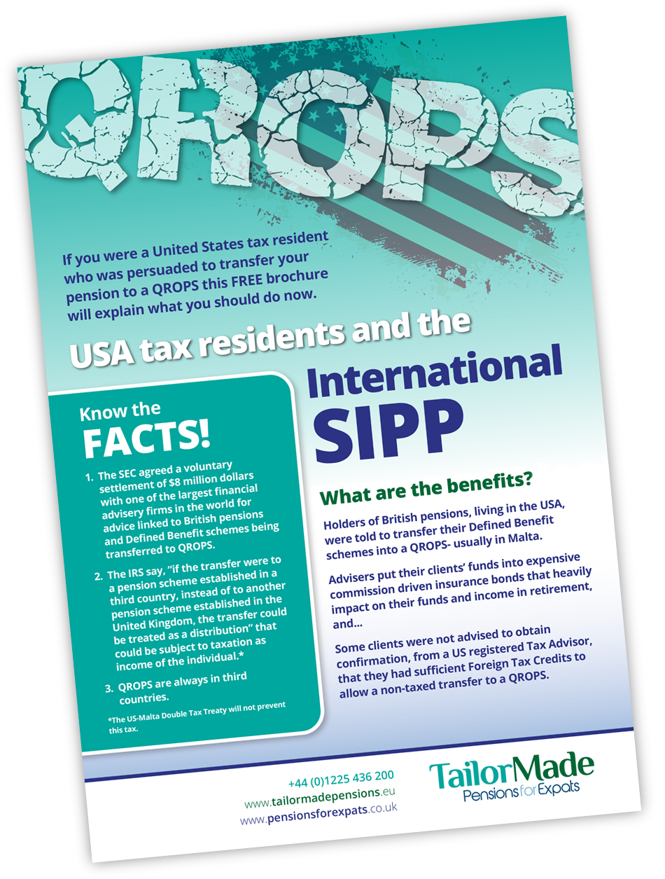 QROPS SIPP Facts Resident Expatriates In USA Brochure